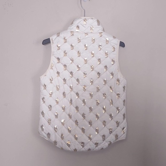 Simply Southern Pineapple Quilted Vest Small Cream Gold - Picture 8 of 8